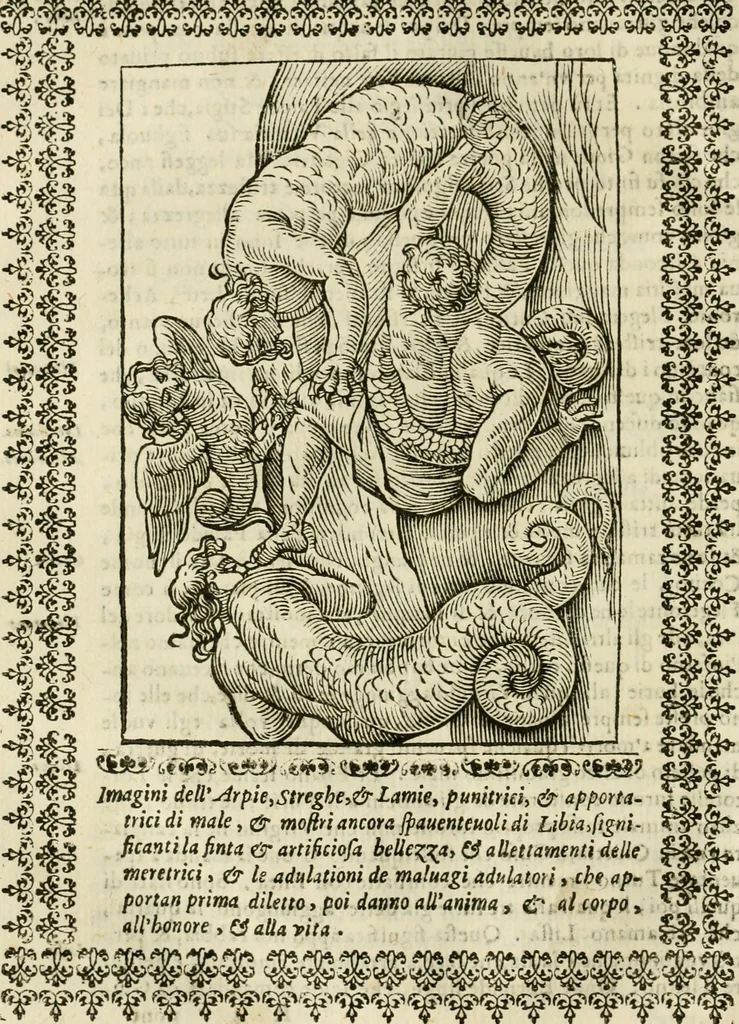An illustration from Le vere e nove imagini de gli dei delli antichi di Vicenzo Cartari Reggiano. Ridotte da capo a piedi in questa nouissima impressione alle loro reali, & non piu per l'adietro osseruate simiglianze. Cauate da' marmi, bronzi, medaglie, gioie, & altre memorie antiche;, 1615, leaf 299