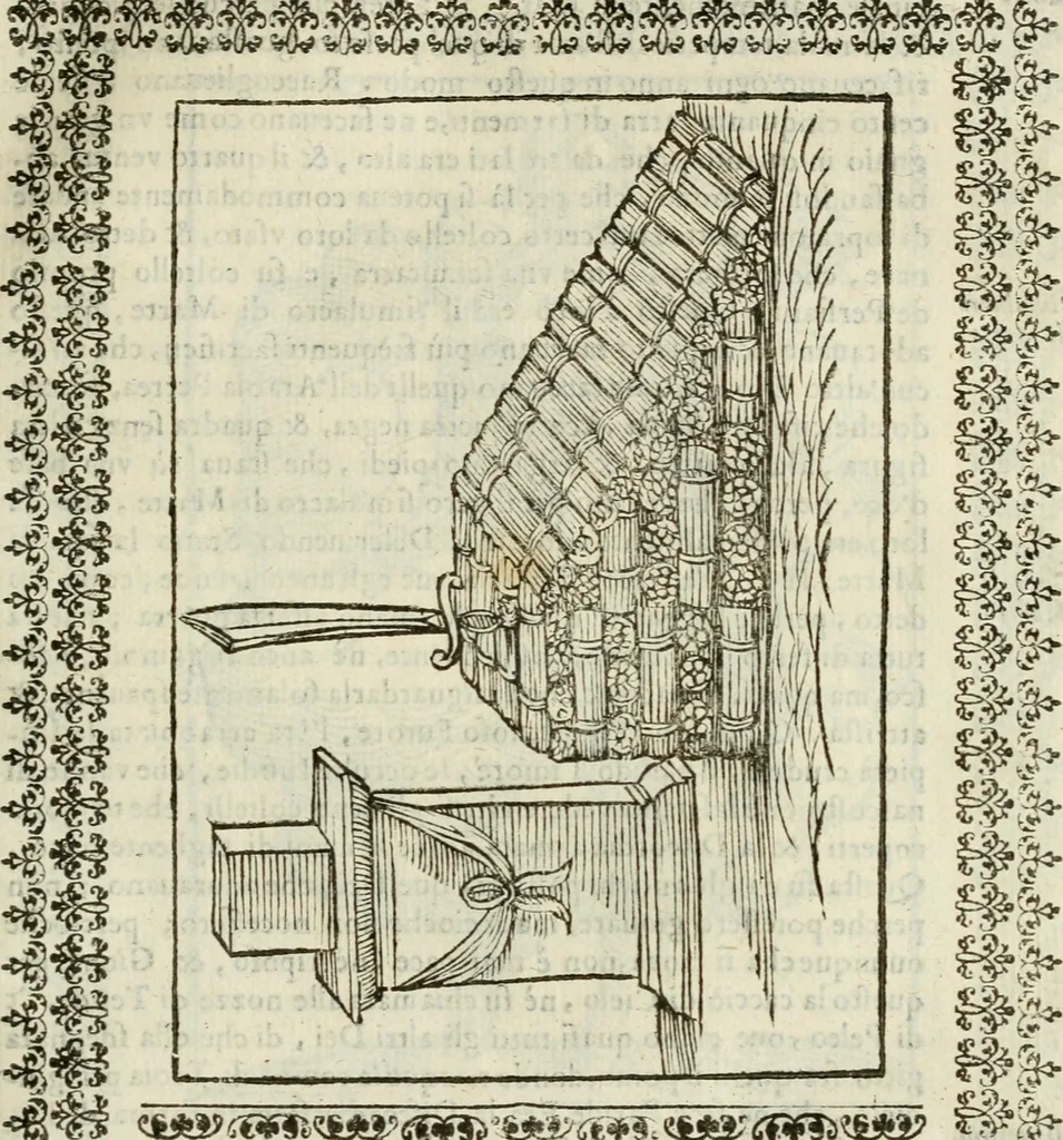 An illustration from Le vere e nove imagini de gli dei delli antichi di Vicenzo Cartari Reggiano. Ridotte da capo a piedi in questa nouissima impressione alle loro reali, & non piu per l'adietro osseruate simiglianze. Cauate da' marmi, bronzi, medaglie, gioie, & altre memorie antiche;, 1615, leaf 390