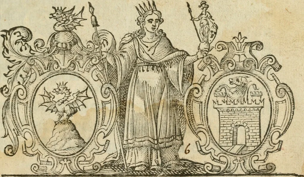 An illustration from Le vere e nove imagini de gli dei delli antichi di Vicenzo Cartari Reggiano. Ridotte da capo a piedi in questa nouissima impressione alle loro reali, & non piu per l'adietro osseruate simiglianze. Cauate da' marmi, bronzi, medaglie, gioie, & altre memorie antiche;, 1615, leaf 4