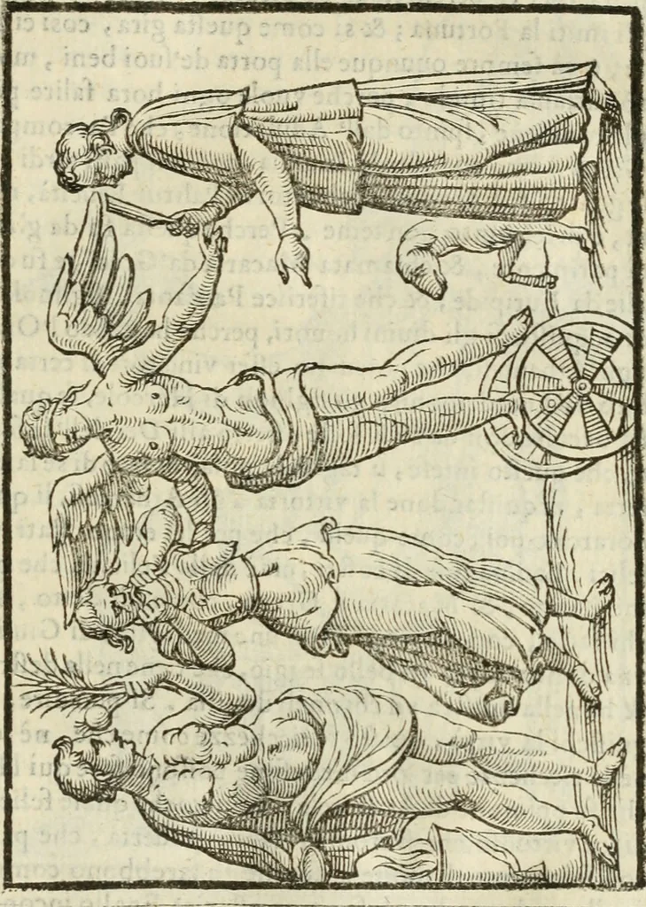 An illustration from Le vere e nove imagini de gli dei delli antichi di Vicenzo Cartari Reggiano. Ridotte da capo a piedi in questa nouissima impressione alle loro reali, & non piu per l'adietro osseruate simiglianze. Cauate da' marmi, bronzi, medaglie, gioie, & altre memorie antiche;, 1615, leaf 468