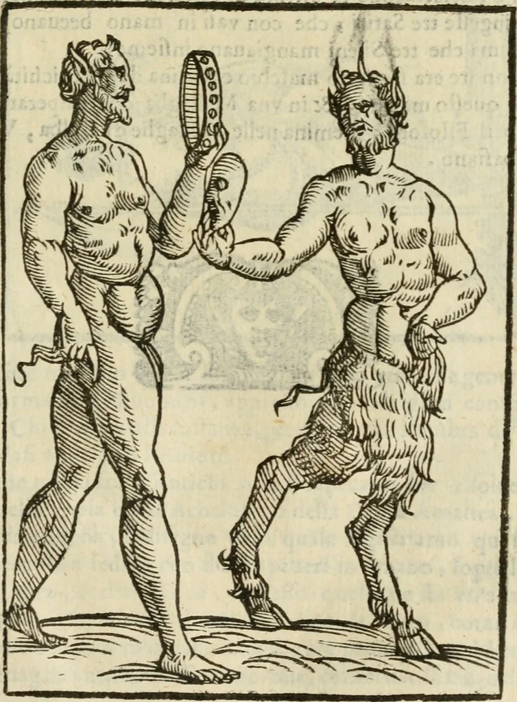 An illustration from Le vere e nove imagini de gli dei delli antichi di Vicenzo Cartari Reggiano. Ridotte da capo a piedi in questa nouissima impressione alle loro reali, & non piu per l'adietro osseruate simiglianze. Cauate da' marmi, bronzi, medaglie, gioie, & altre memorie antiche;, 1615, leaf 550