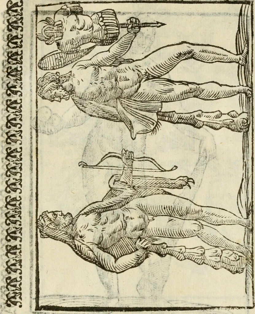 An illustration from Le vere e nove imagini de gli dei delli antichi di Vicenzo Cartari Reggiano. Ridotte da capo a piedi in questa nouissima impressione alle loro reali, & non piu per l'adietro osseruate simiglianze. Cauate da' marmi, bronzi, medaglie, gioie, & altre memorie antiche;, 1615, leaf 582
