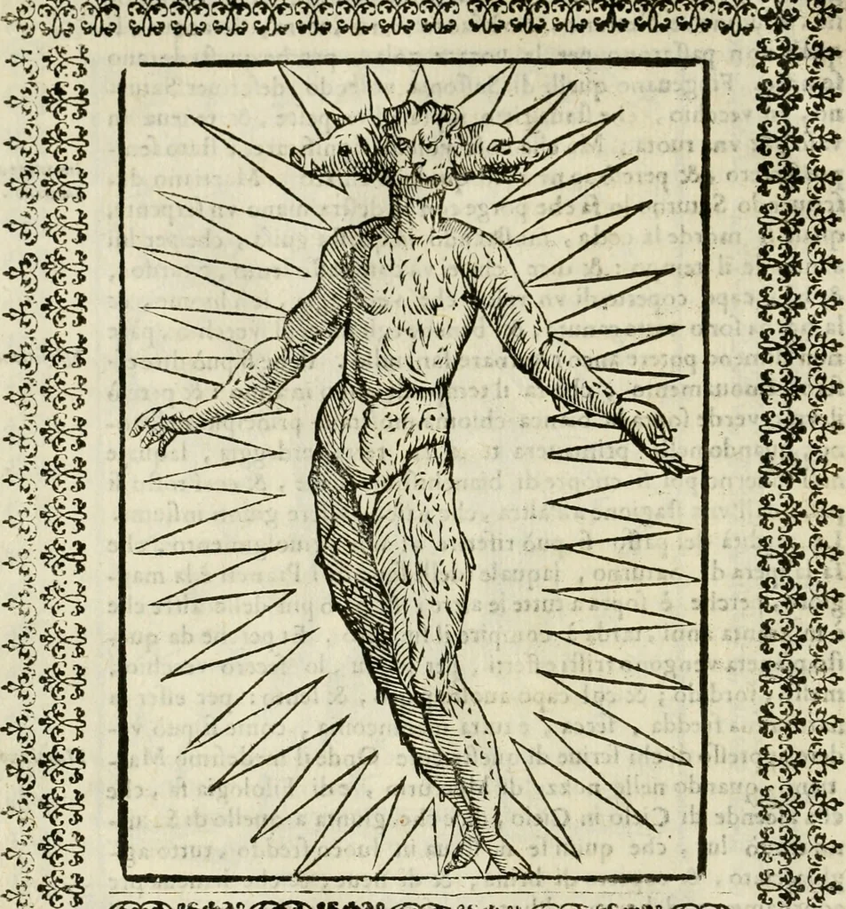 An illustration from Le vere e nove imagini de gli dei delli antichi di Vicenzo Cartari Reggiano. Ridotte da capo a piedi in questa nouissima impressione alle loro reali, & non piu per l'adietro osseruate simiglianze. Cauate da' marmi, bronzi, medaglie, gioie, & altre memorie antiche;, 1615, leaf 65