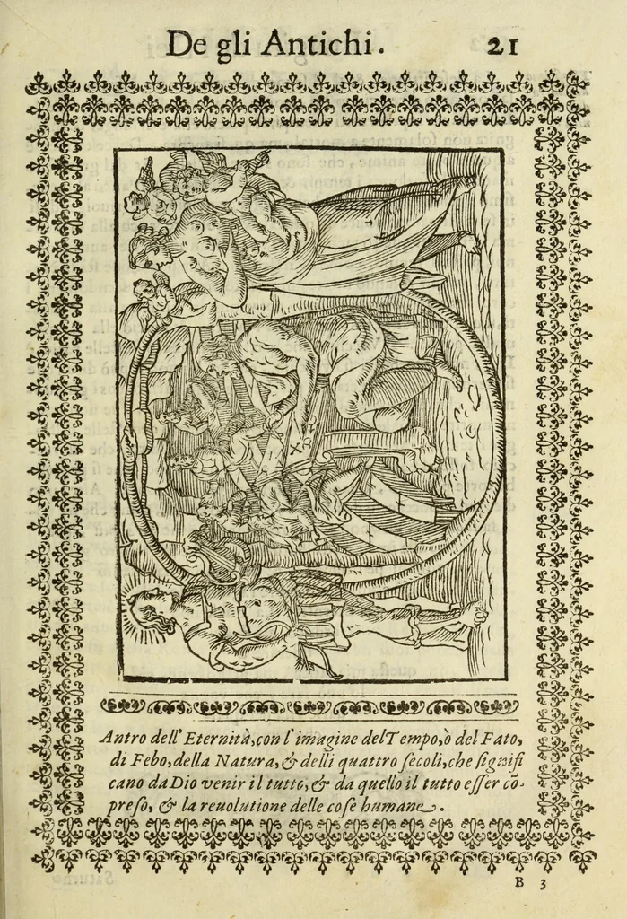 An illustration from Le vere e nove imagini de gli dei delli antichi, 1615, leaf 63