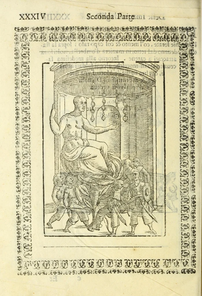 An illustration from Le vere e nove imagini de gli dei delli antichi, 1615, leaf 656