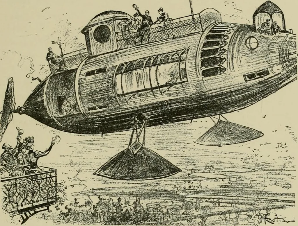 An illustration from Le vingtième siècle: la vie électrique, 1893, leaf 106