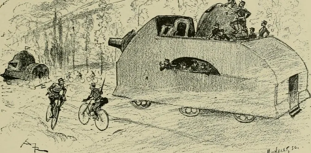 An illustration from Le vingtième siècle: la vie électrique, 1893, leaf 138