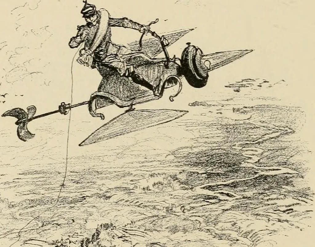 An illustration from Le vingtième siècle: la vie électrique, 1893, leaf 145