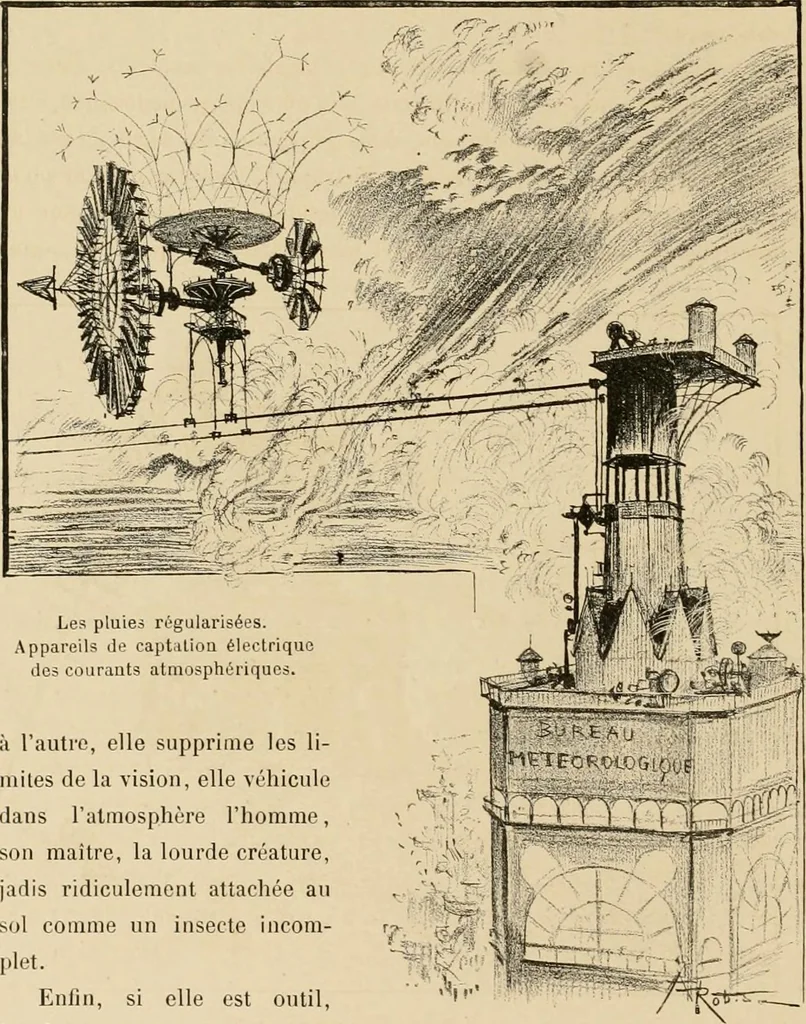An illustration from Le vingtième siècle: la vie électrique, 1893, leaf 15