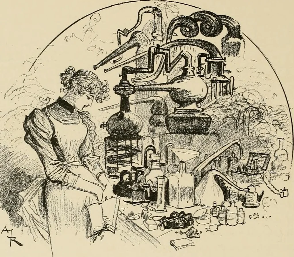An illustration from Le vingtième siècle: la vie électrique, 1893, leaf 153