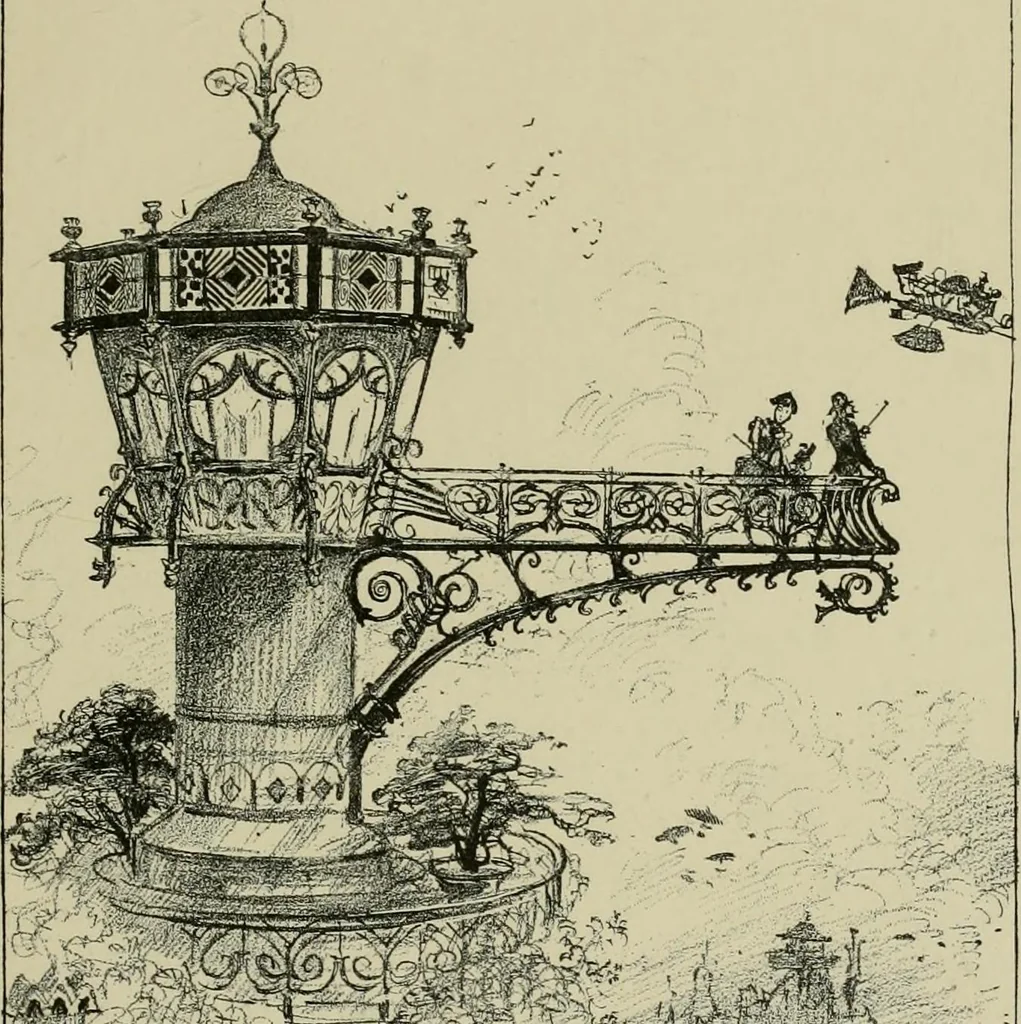 An illustration from Le vingtième siècle: la vie électrique, 1893, leaf 162
