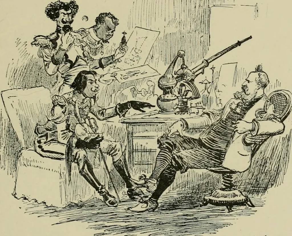 An illustration from Le vingtième siècle: la vie électrique, 1893, leaf 186