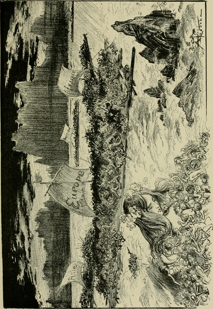 An illustration from Le vingtième siècle: la vie électrique, 1893, leaf 190