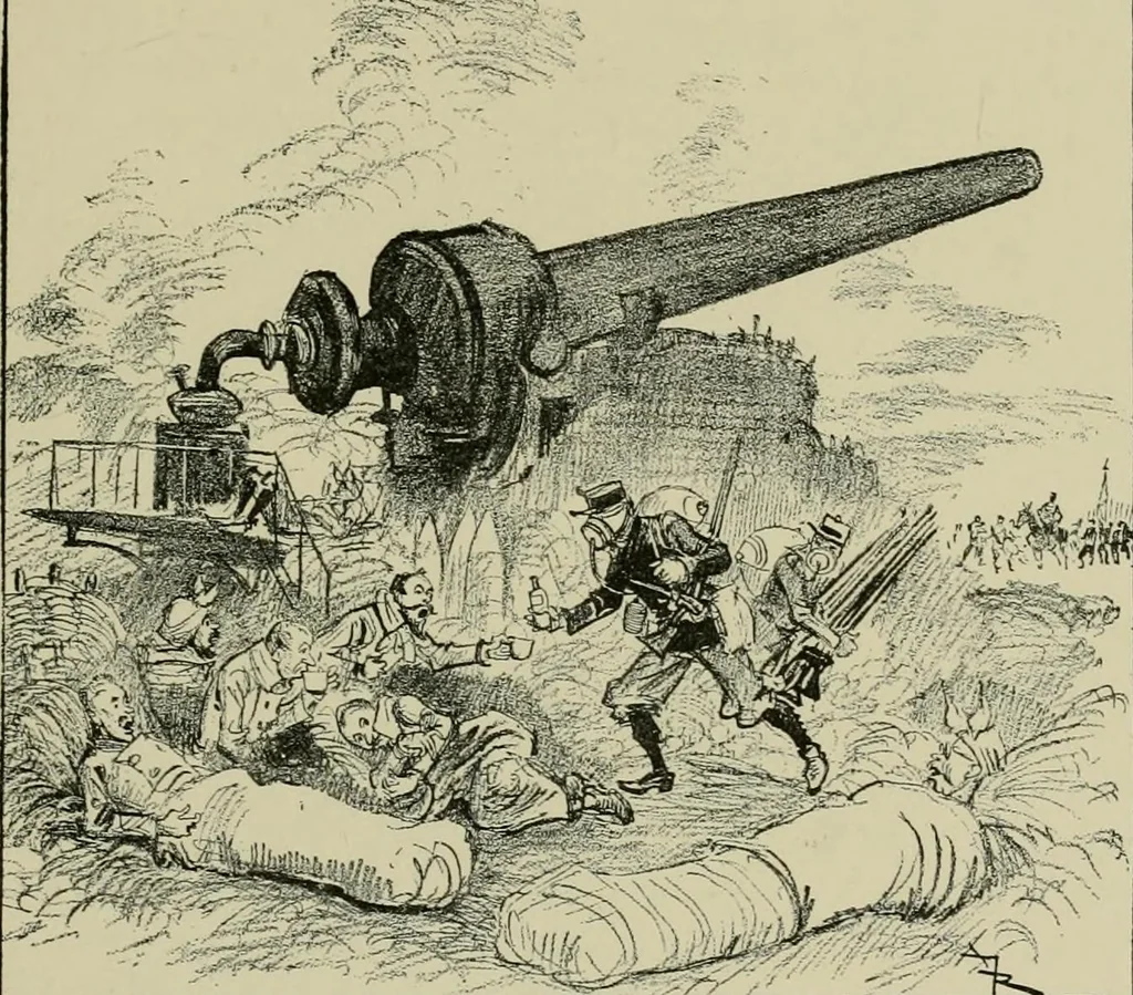 An illustration from Le vingtième siècle: la vie électrique, 1893, leaf 196