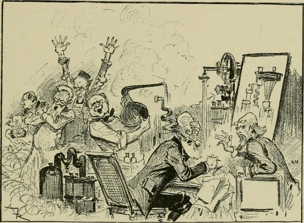 An illustration from Le vingtième siècle: la vie électrique, 1893, leaf 214