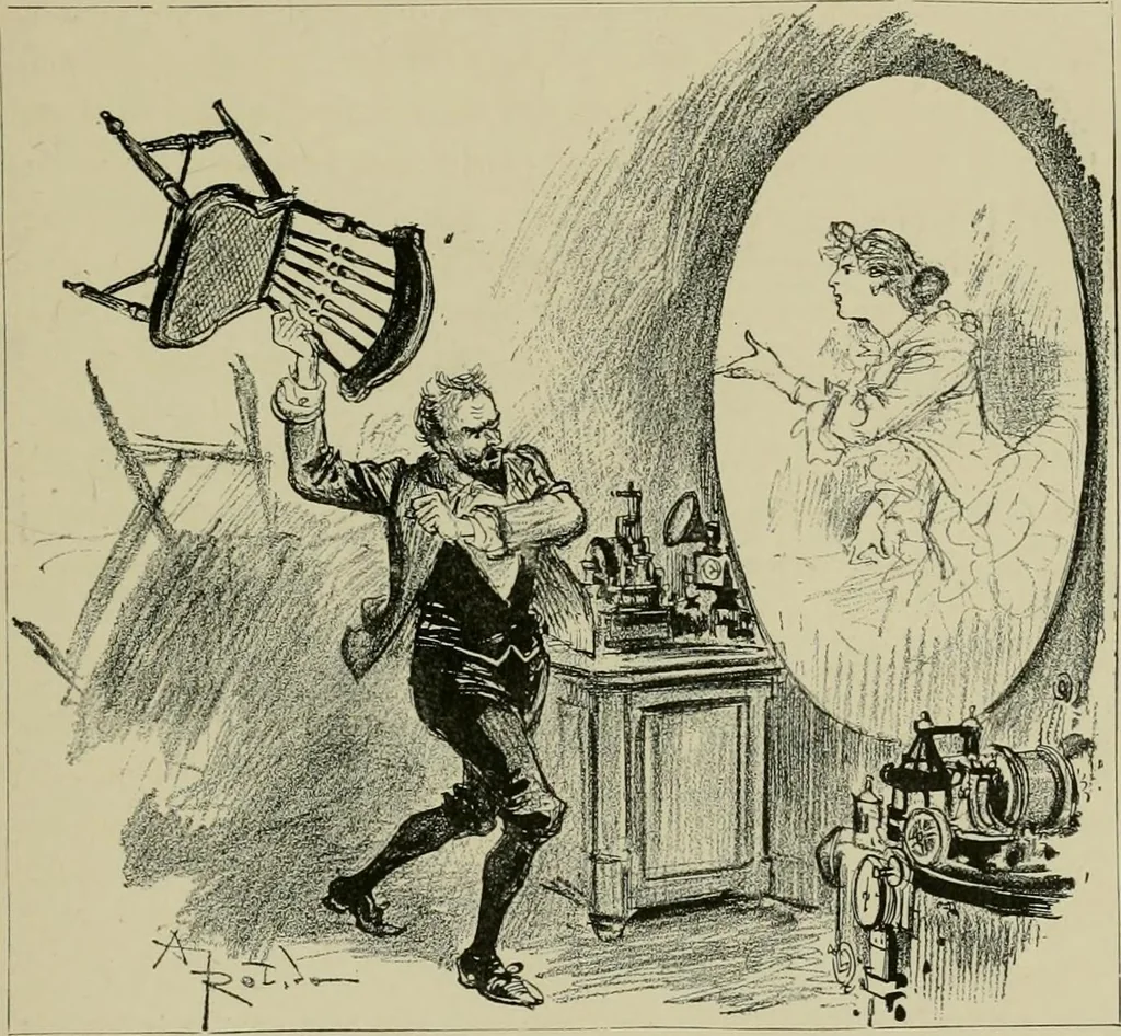 An illustration from Le vingtième siècle: la vie électrique, 1893, leaf 244