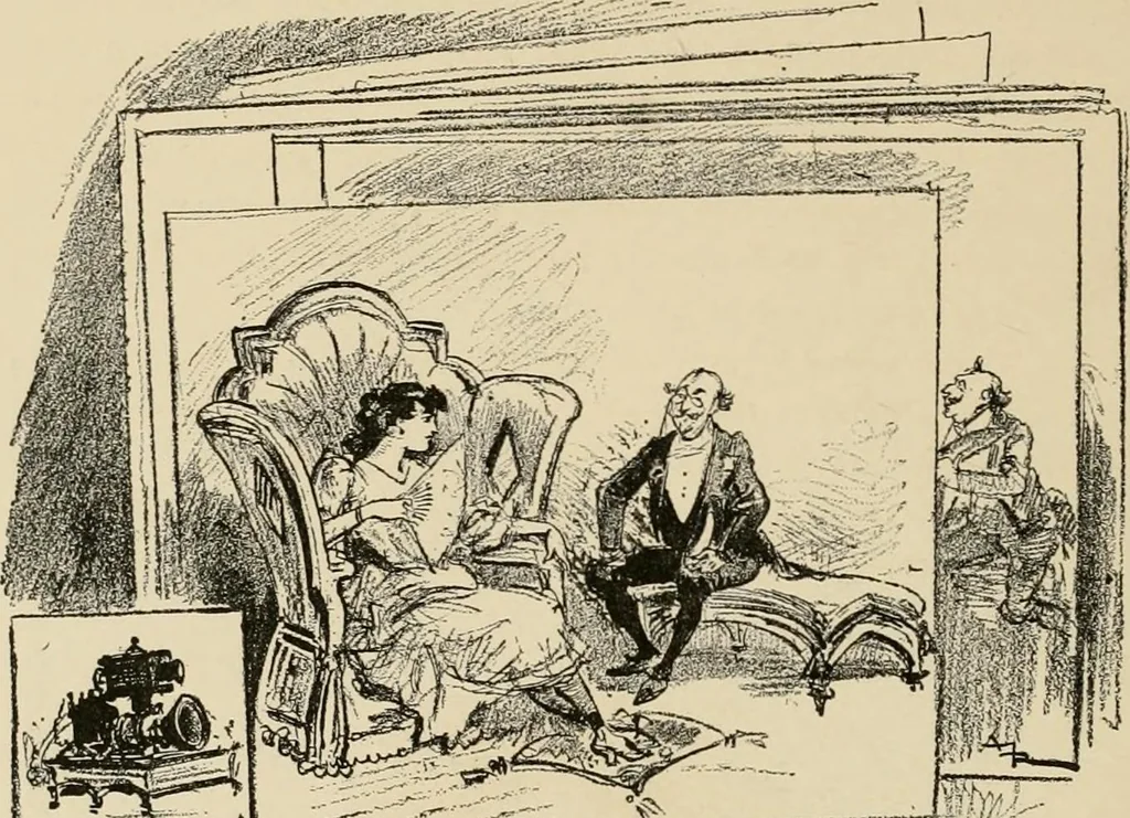 An illustration from Le vingtième siècle: la vie électrique, 1893, leaf 245