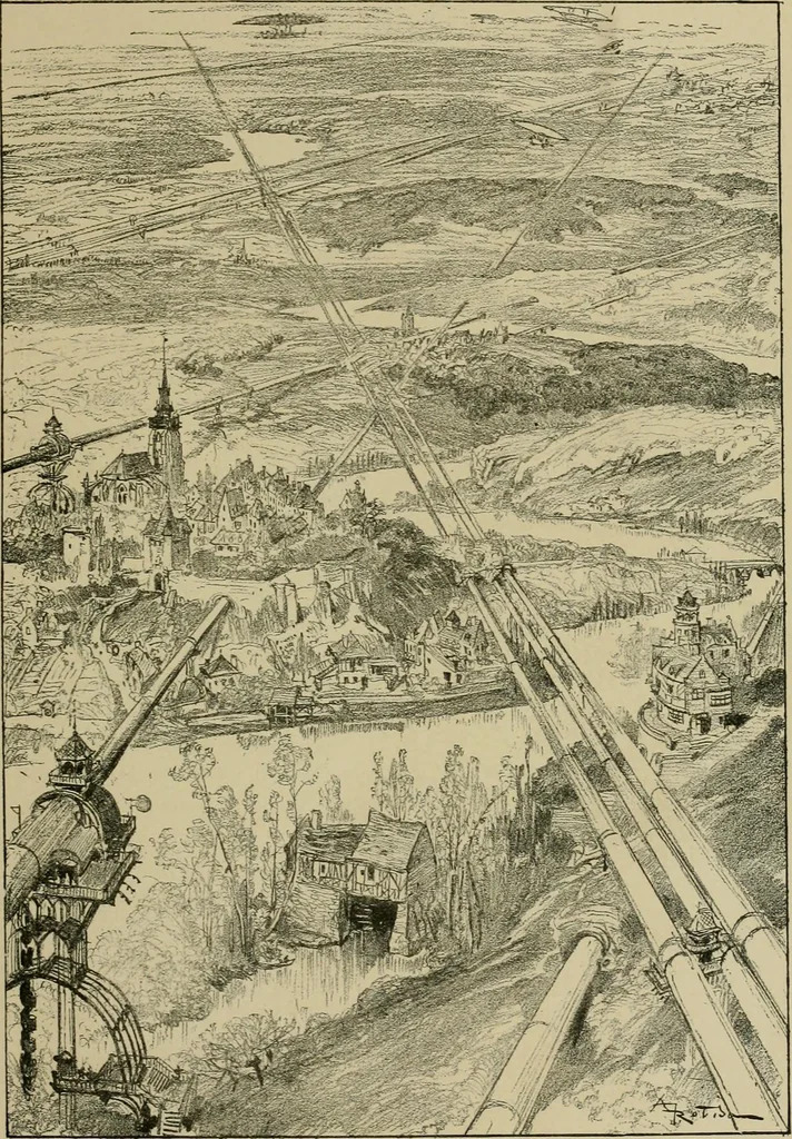 An illustration from Le vingtième siècle: la vie électrique, 1893, leaf 40