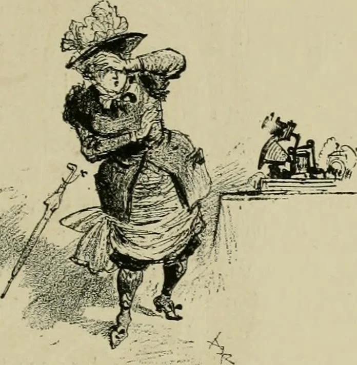 An illustration from Le vingtième siècle: la vie électrique, 1893, leaf 64