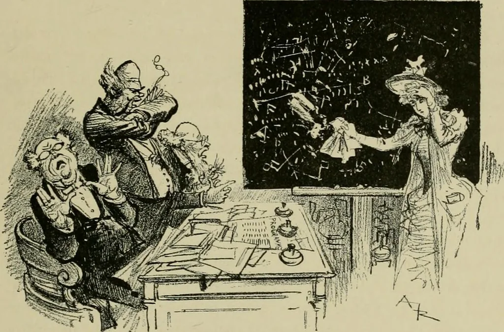 An illustration from Le vingtième siècle: la vie électrique, 1893, leaf 66