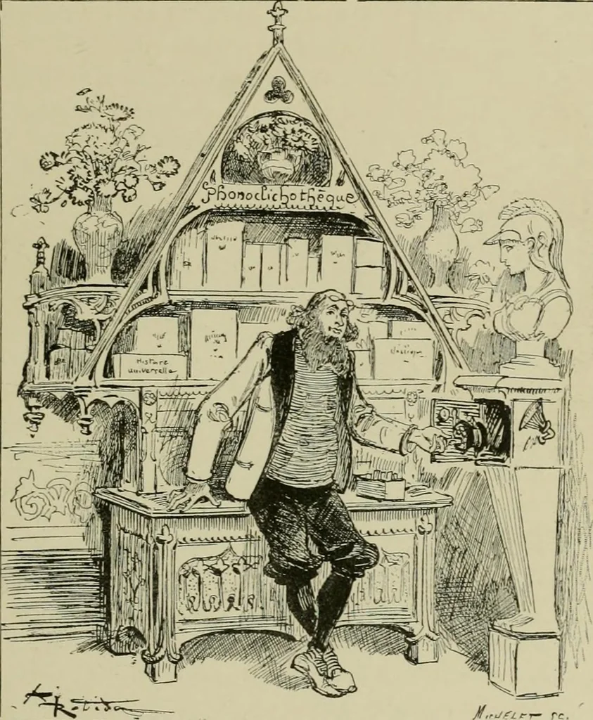 An illustration from Le vingtième siècle: la vie électrique, 1893, leaf 86