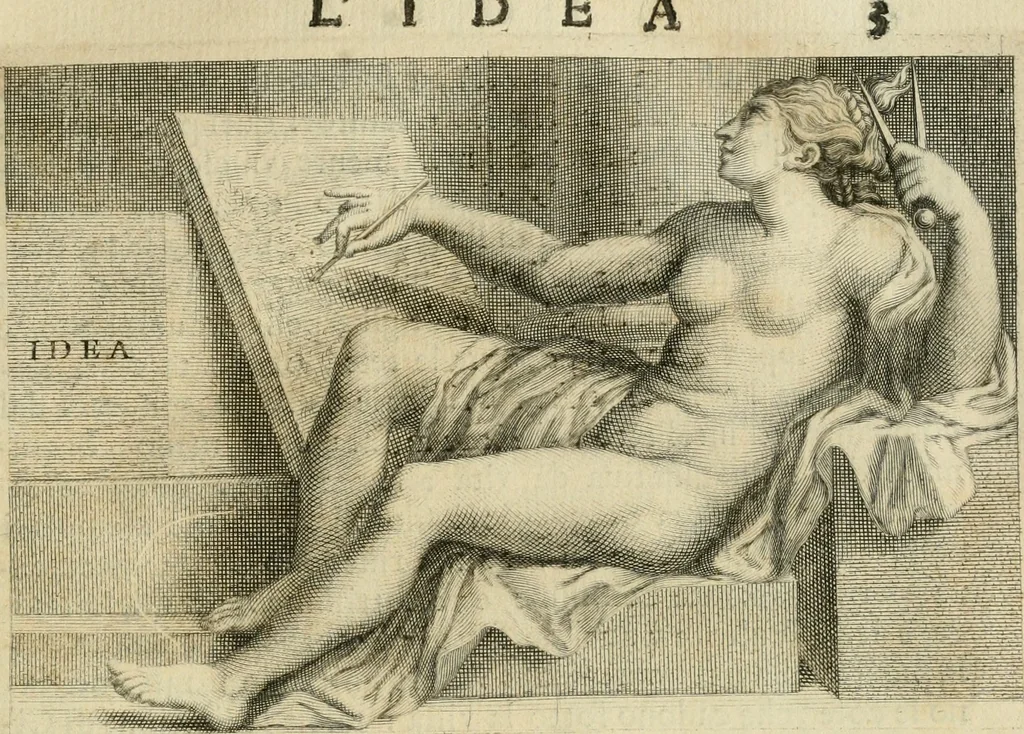 An illustration from Le vite de' pittori, scultori et architetti moderni, 1672, leaf 18