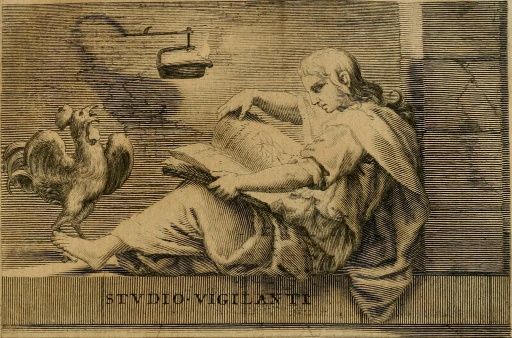 An illustration from Le vite de' pittori, scultori et architetti moderni, 1672, leaf 180
