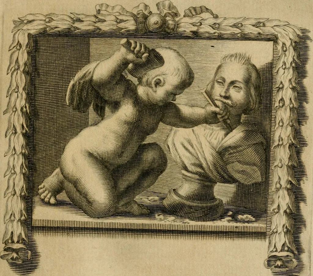 An illustration from Le vite de' pittori, scultori et architetti moderni, 1672, leaf 276