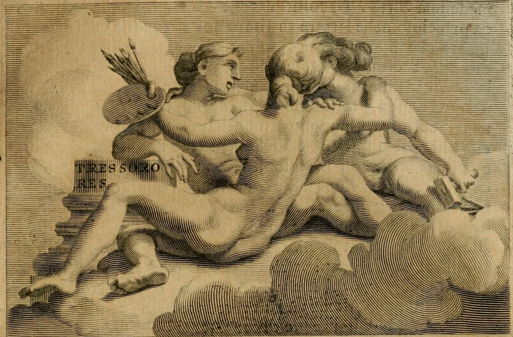An illustration from Le vite de' pittori, scultori et architetti moderni, 1672, leaf 398