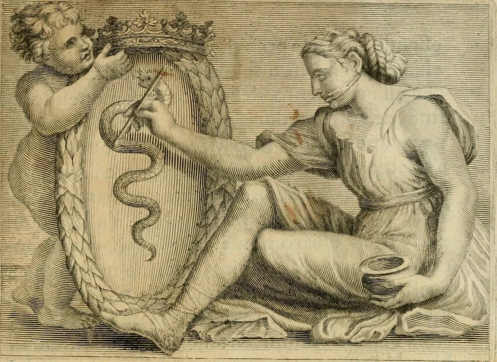 An illustration from Le vite de' pittori, scultori et architetti moderni, 1672, leaf 8
