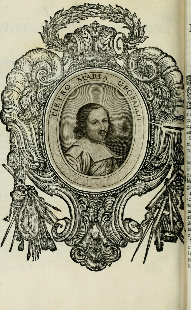 An illustration from Le vite de pittori, scoltori, et architetti genovesi : e de' forastieri, che in Genoua operarono : con alcuni ritratti de gli stessi, 1674, leaf 341