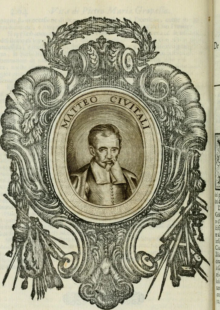An illustration from Le vite de pittori, scoltori, et architetti genovesi : e de' forastieri, che in Genoua operarono : con alcuni ritratti de gli stessi, 1674, leaf 345
