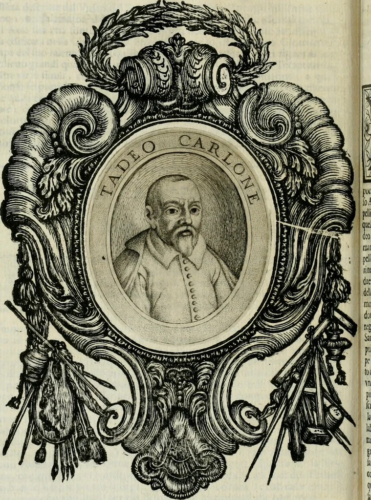 An illustration from Le vite de pittori, scoltori, et architetti genovesi : e de' forastieri, che in Genoua operarono : con alcuni ritratti de gli stessi, 1674, leaf 375
