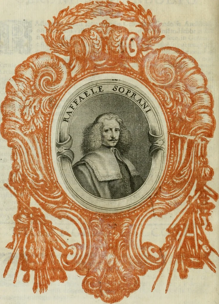An illustration from Le vite de pittori, scoltori, et architetti genovesi : e de' forastieri, che in Genoua operarono : con alcuni ritratti de gli stessi, 1674, leaf 423