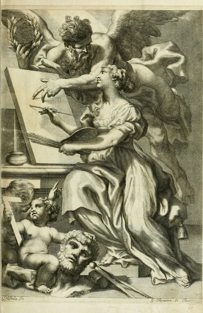 An illustration from Le vite de pittori, scoltori, et architetti genovesi : e de' forastieri, che in Genoua operarono : con alcuni ritratti de gli stessi, 1674, leaf 6