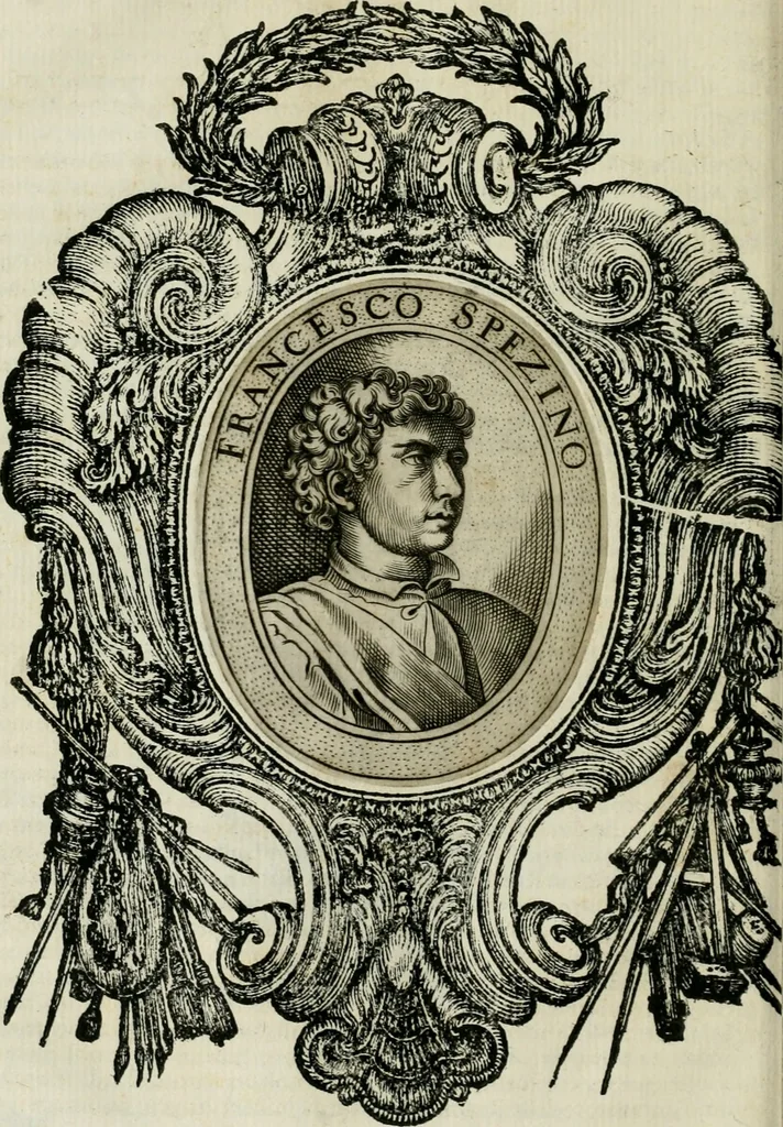 An illustration from Le vite de pittori, scoltori, et architetti genovesi : e de' forastieri, che in Genoua operarono : con alcuni ritratti de gli stessi, 1674, leaf 71