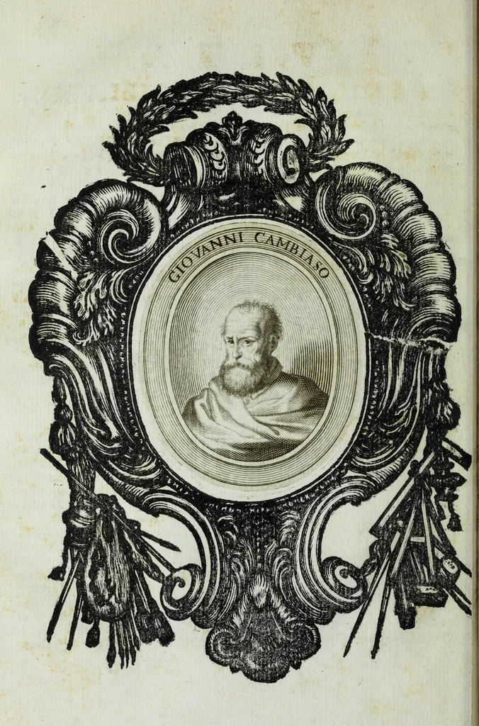An illustration from Le uite de pittori, scoltori, et architetti genouesi e de' forastieri, che in Genoua operarono con alcun ritratti de gli stessi, 1674, leaf 54