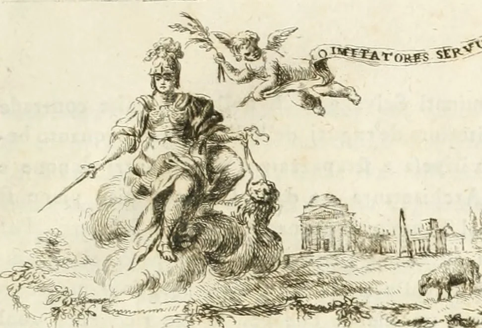 An illustration from Le vite de' piv celebri architetti d'ogni nazione e d'ogni tempo : precedvte da vn saggio sopra l' architettvra, 1768, leaf 14