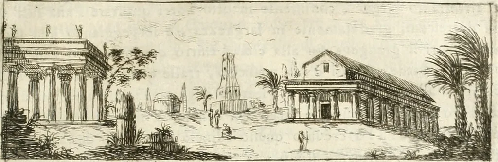 An illustration from Le vite de' piv celebri architetti d'ogni nazione e d'ogni tempo : precedvte da vn saggio sopra l' architettvra, 1768, leaf 92