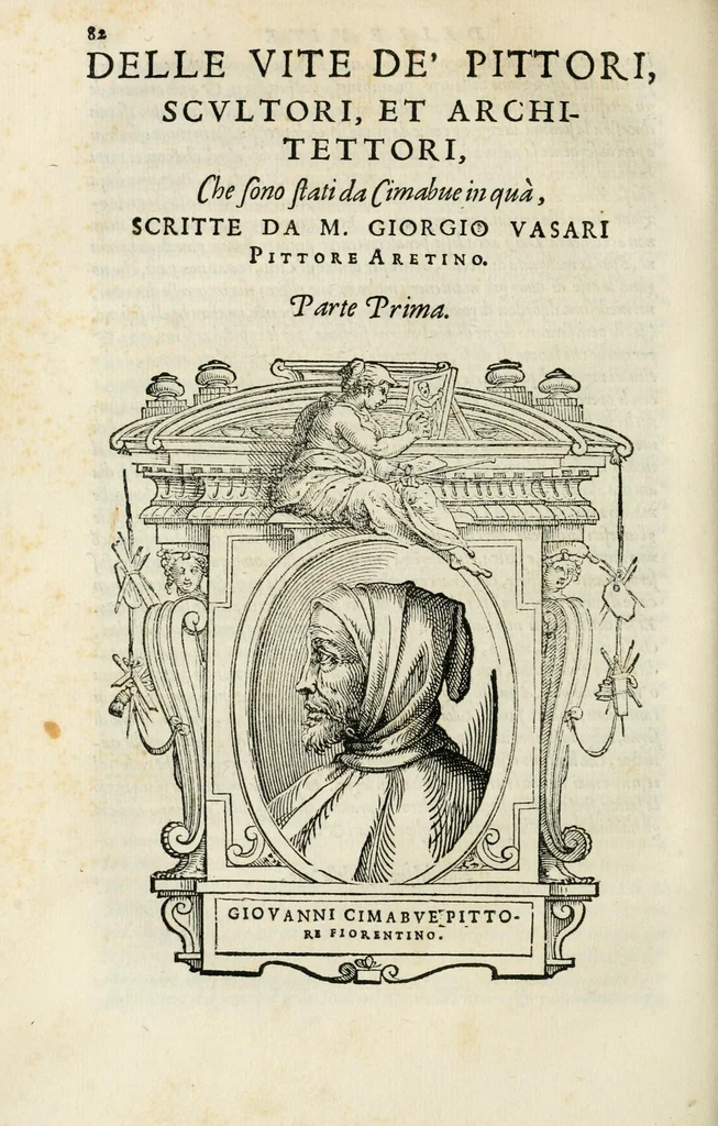 An illustration from Le vite de' piv eccellenti pittori, scvltori, et architettori, 1568, leaf 182