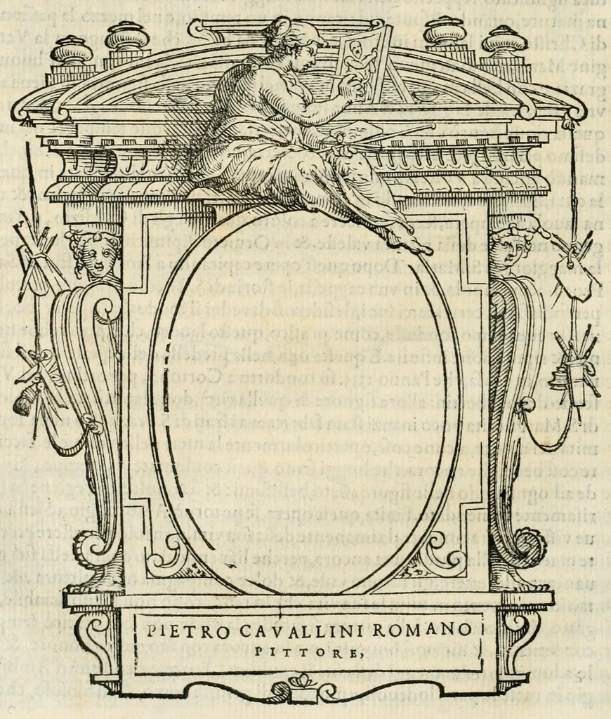 An illustration from Le vite de' piv eccellenti pittori, scvltori, et architettori, 1568, leaf 266