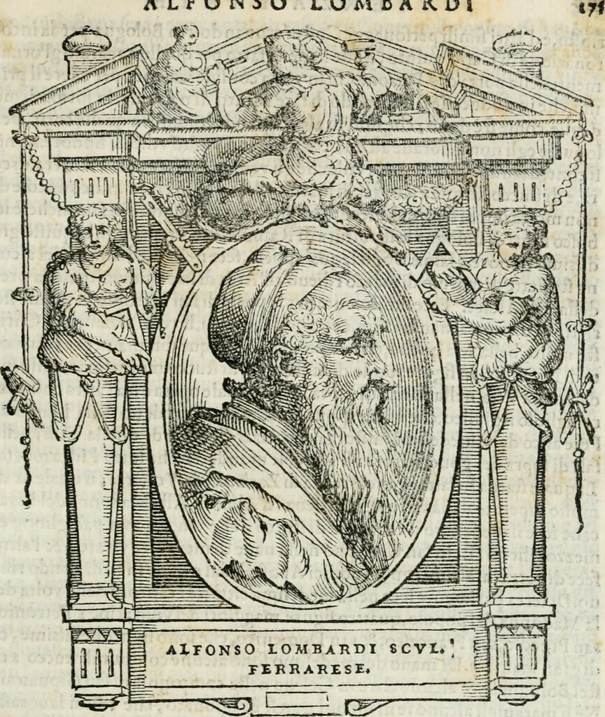 An illustration from Le vite de' piv eccellenti pittori, scvltori, et architettori, 1568, leaf 216