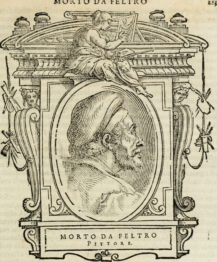 An illustration from Le vite de' piv eccellenti pittori, scvltori, et architettori, 1568, leaf 264