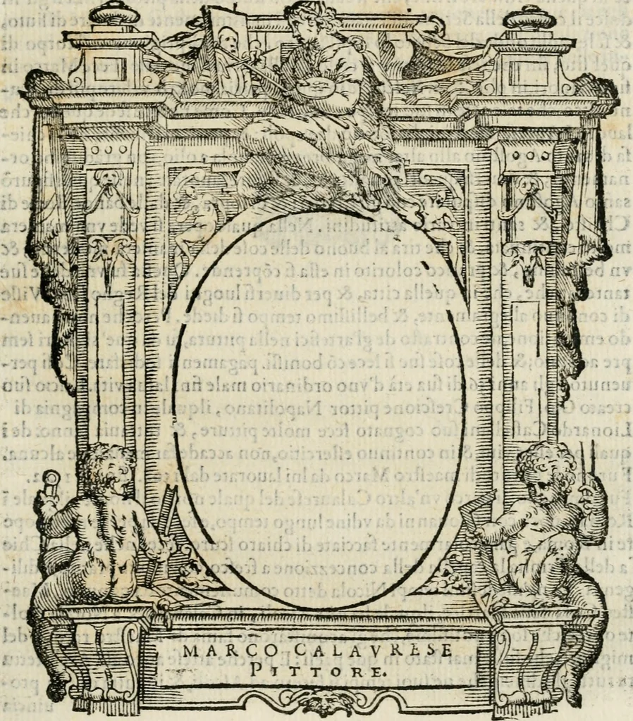 An illustration from Le vite de' piv eccellenti pittori, scvltori, et architettori, 1568, leaf 268