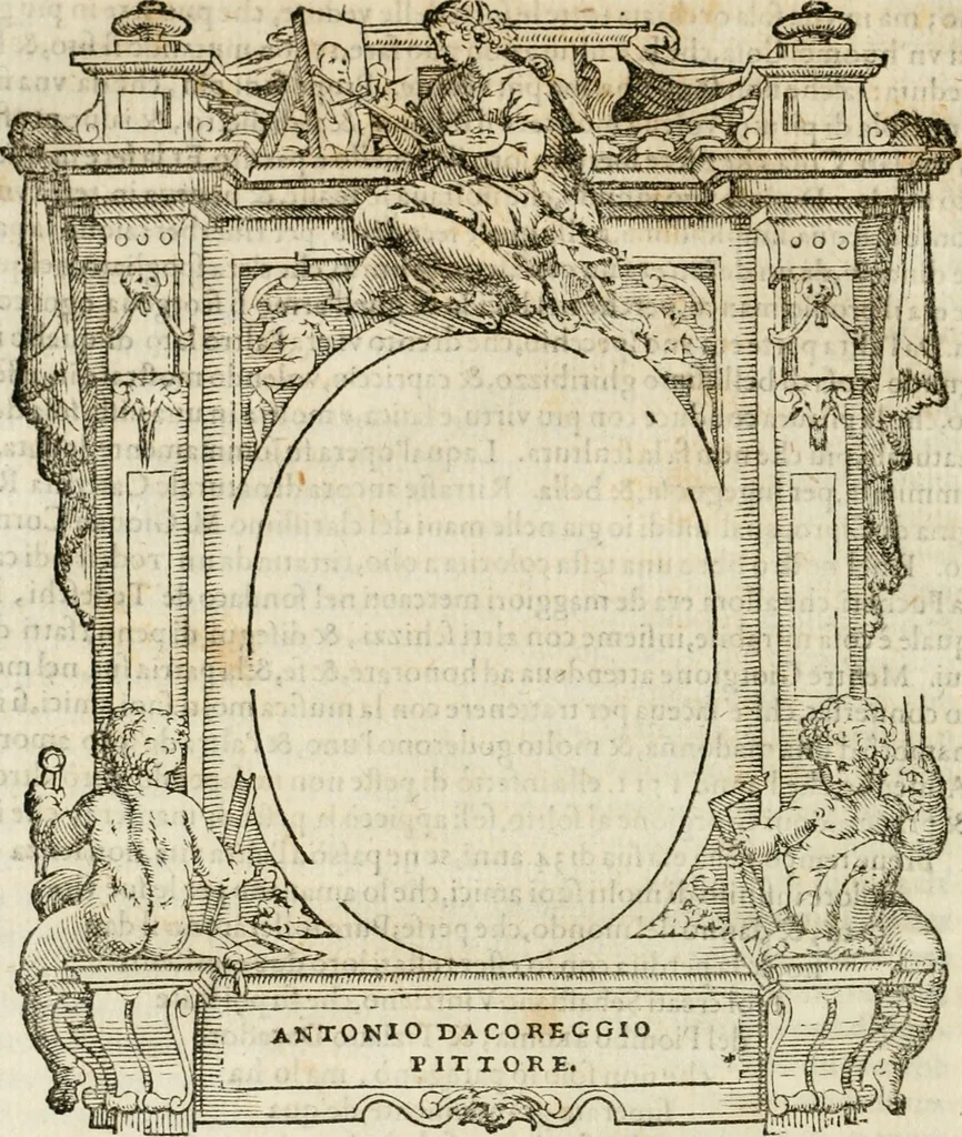 An illustration from Le vite de' piv eccellenti pittori, scvltori, et architettori, 1568, leaf 57