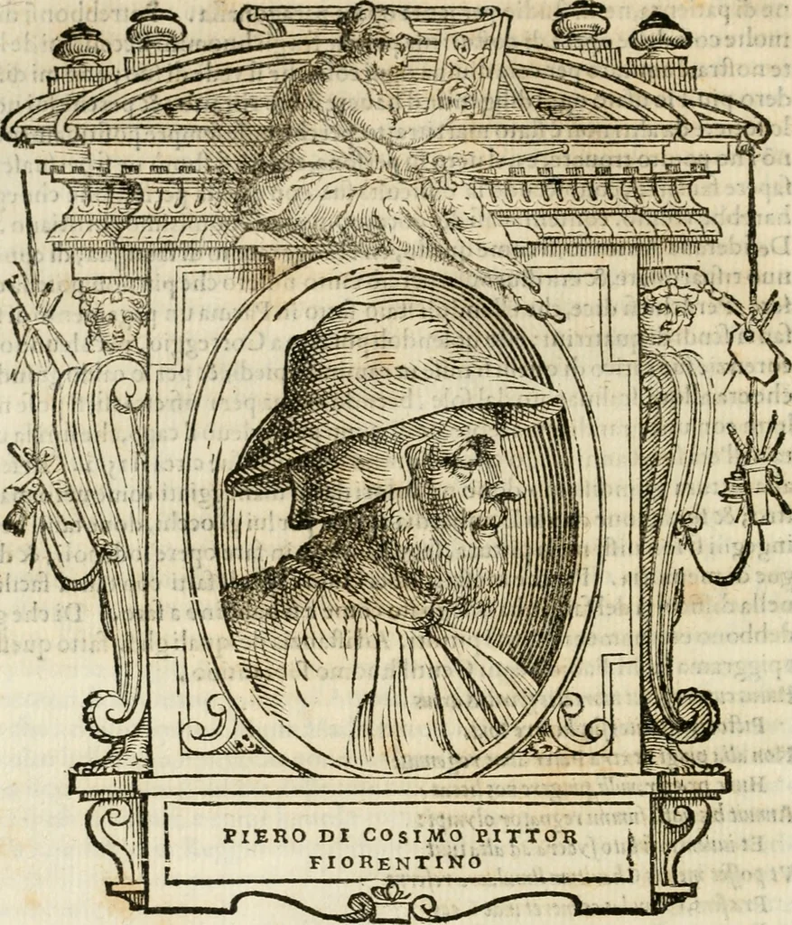 An illustration from Le vite de' piv eccellenti pittori, scvltori, et architettori, 1568, leaf 61