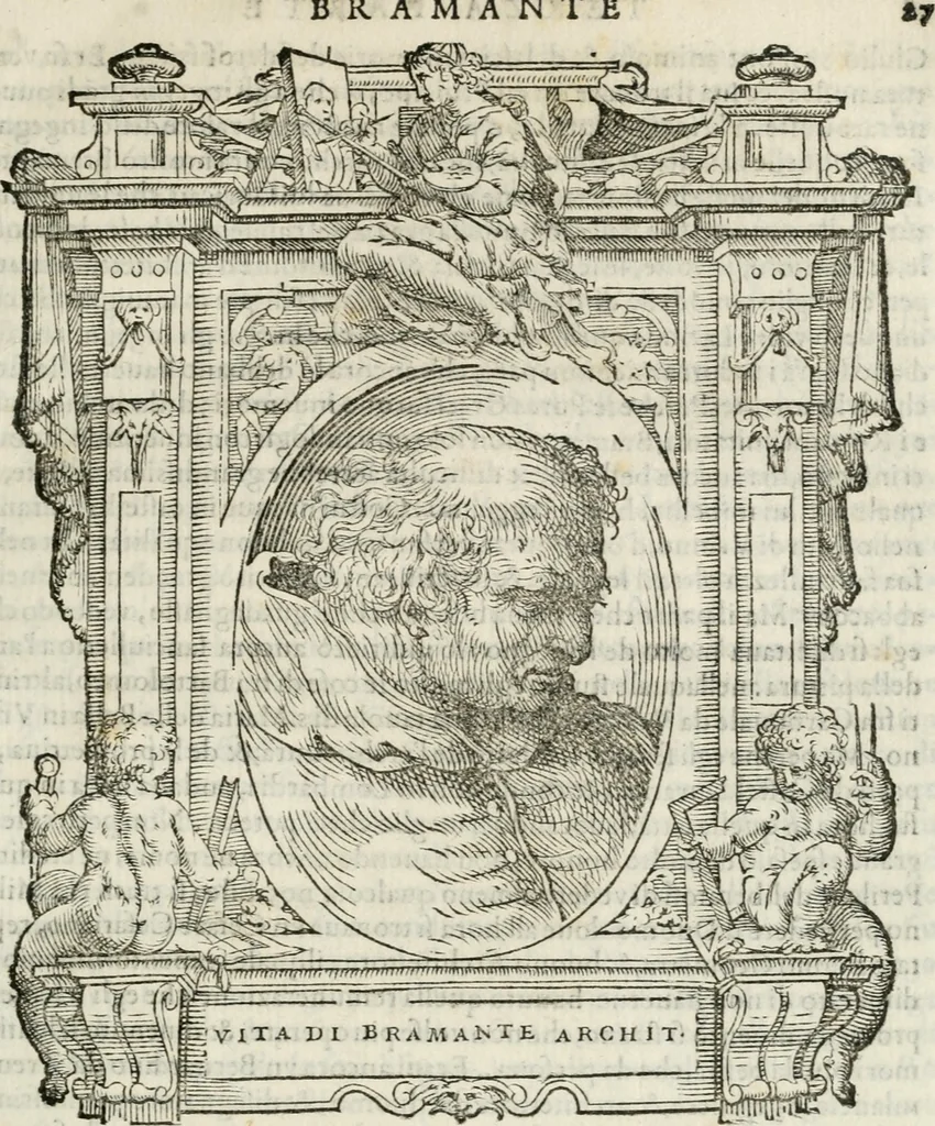 An illustration from Le vite de' piv eccellenti pittori, scvltori, et architettori, 1568, leaf 68