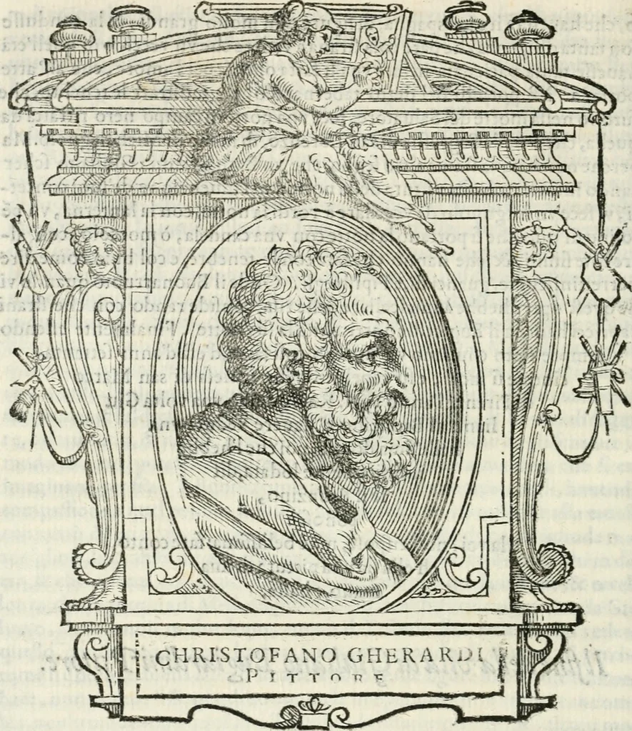 An illustration from Le vite de' piv eccellenti pittori, scvltori, et architettori, 1568, leaf 135
