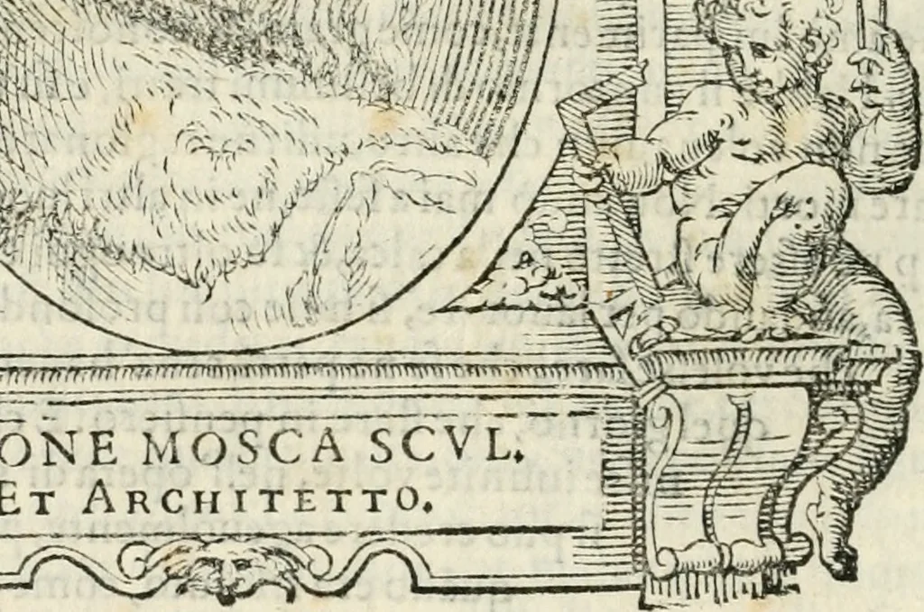 An illustration from Le vite de' piv eccellenti pittori, scvltori, et architettori, 1568, leaf 173