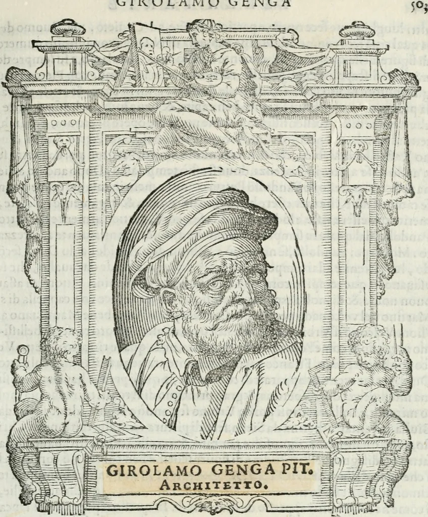 An illustration from Le vite de' piv eccellenti pittori, scvltori, et architettori, 1568, leaf 180